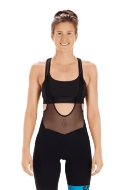 Cube Womens SLT Bib Shorts Black/Blue -CycloPro Shop cubewssltbibshortinblack