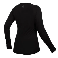 Endura BaaBaa Blend Women's Long Sleeve Baselayer - Black -CycloPro Shop e6165bk back lg