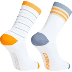 Madison Sportive Long Socks Twin Pack - White/White Stripe -CycloPro Shop mcl22s202 01