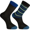 Madison Sportive Long Socks Twin Pack - Black/Black Stripe -CycloPro Shop mcl22s203