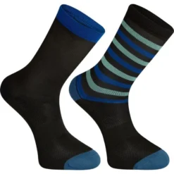 Madison Sportive Long Socks Twin Pack - Black/Black Stripe