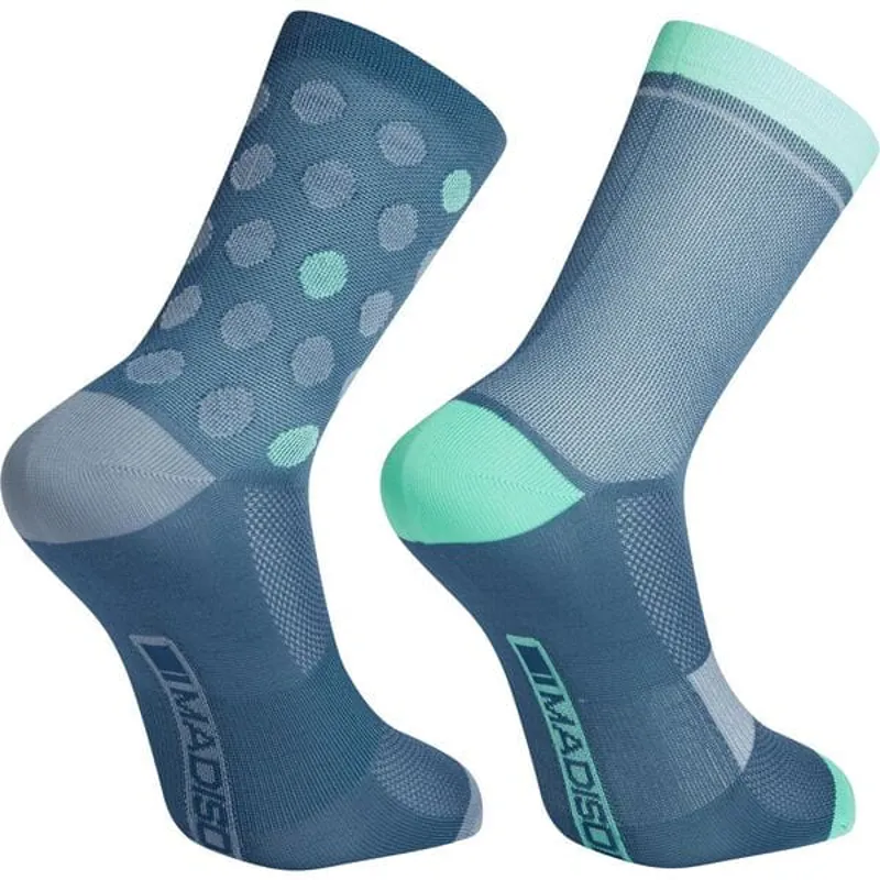 Madison Sportive Mid Socks Twin Pack - Shale Blue/Teal 4 Madison Sportive Mid Socks Twin Pack - Shale Blue/Teal - Image 2