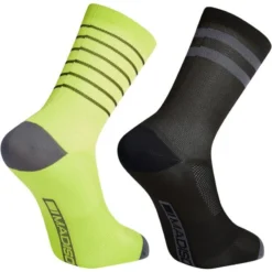 Madison Sportive Mid Socks Twin Pack - Black/Lime Punch -CycloPro Shop mcl22s301 01