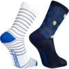 Madison Sportive Mid Socks Twin Pack - Blue Spot/White Stripe -CycloPro Shop mcl22s302 01