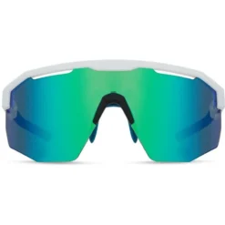 Madison Cipher Glasses - Matt White - Green Mirror Lens