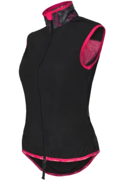 Funkier Cobina Womens Windbreaker Gilet - Black/Pink -CycloPro Shop p5864e286a06cc4.85840559