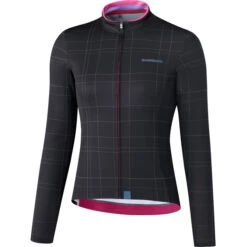 Shimano Kaede Women's Thermal Long Sleeve Jersey - Black/Grey -CycloPro Shop sc6801 1
