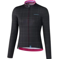 Shimano Kaede Women's Thermal Long Sleeve Jersey - Black -CycloPro Shop sc6801