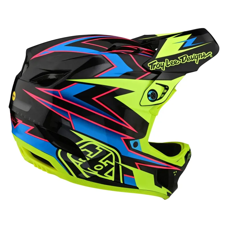Troy Lee Designs D4 Carbon MIPS Full Face Helmet - Volt Black/Flo Yellow 3 Troy Lee Designs D4 Carbon MIPS Full Face Helmet - Volt Black/Flo Yellow