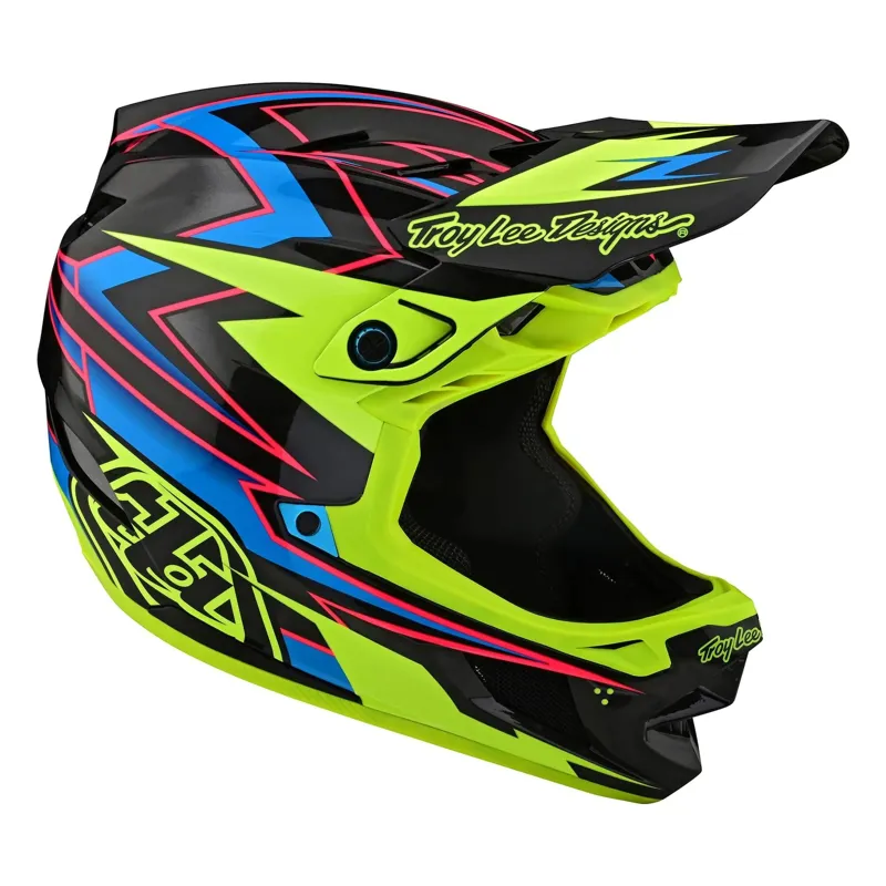 Troy Lee Designs D4 Carbon MIPS Full Face Helmet - Volt Black/Flo Yellow 6 Troy Lee Designs D4 Carbon MIPS Full Face Helmet - Volt Black/Flo Yellow - Image 4