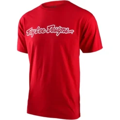 Troy Lee Designs Signature Men's Short Sleeve T-Shirt - Red -CycloPro Shop tld701565022 2000x.progressive
